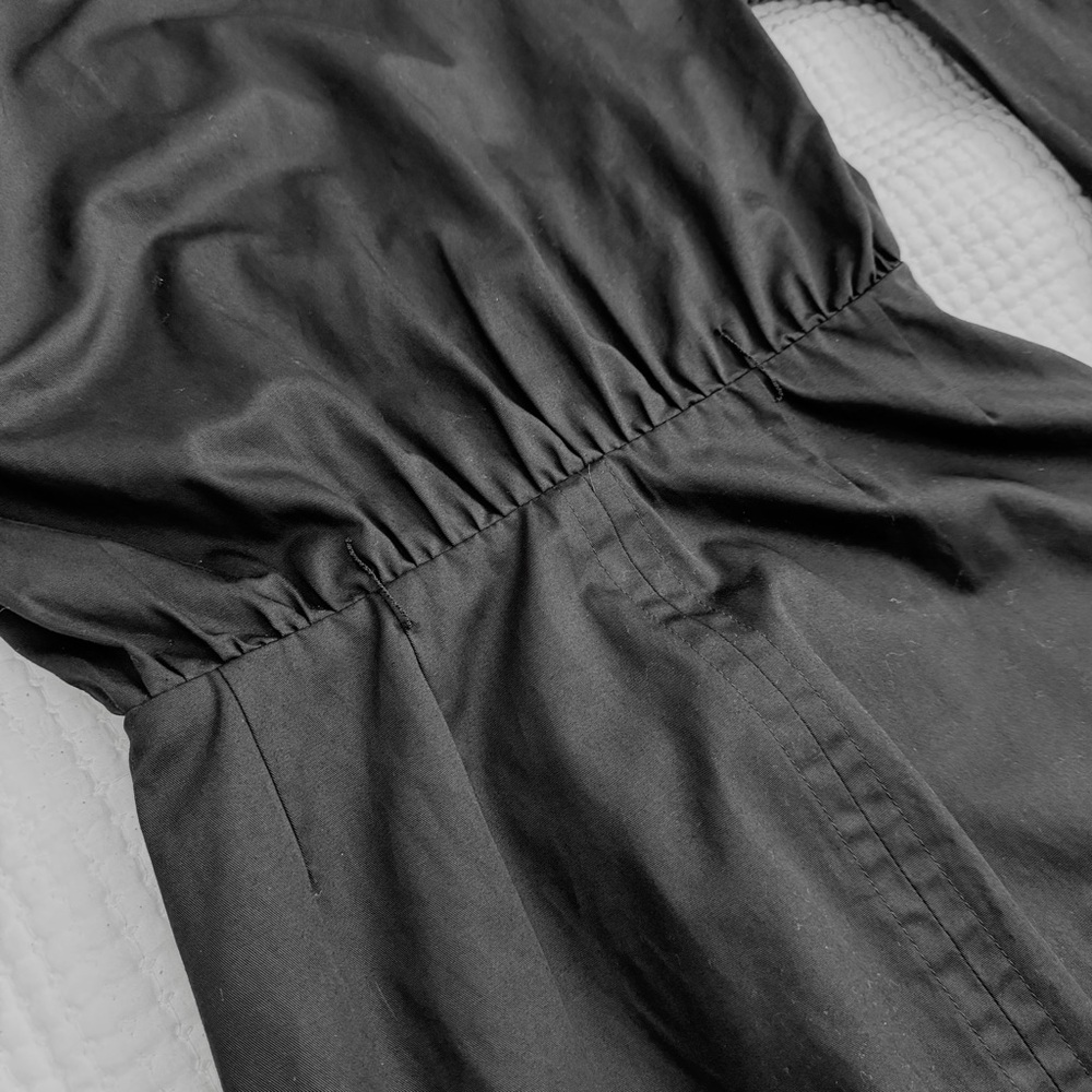 Saint Laurent Wrap Effect Mini Dress Black Cotton Twill Long Sleeve US 6 NWT - Picture 12 of 16